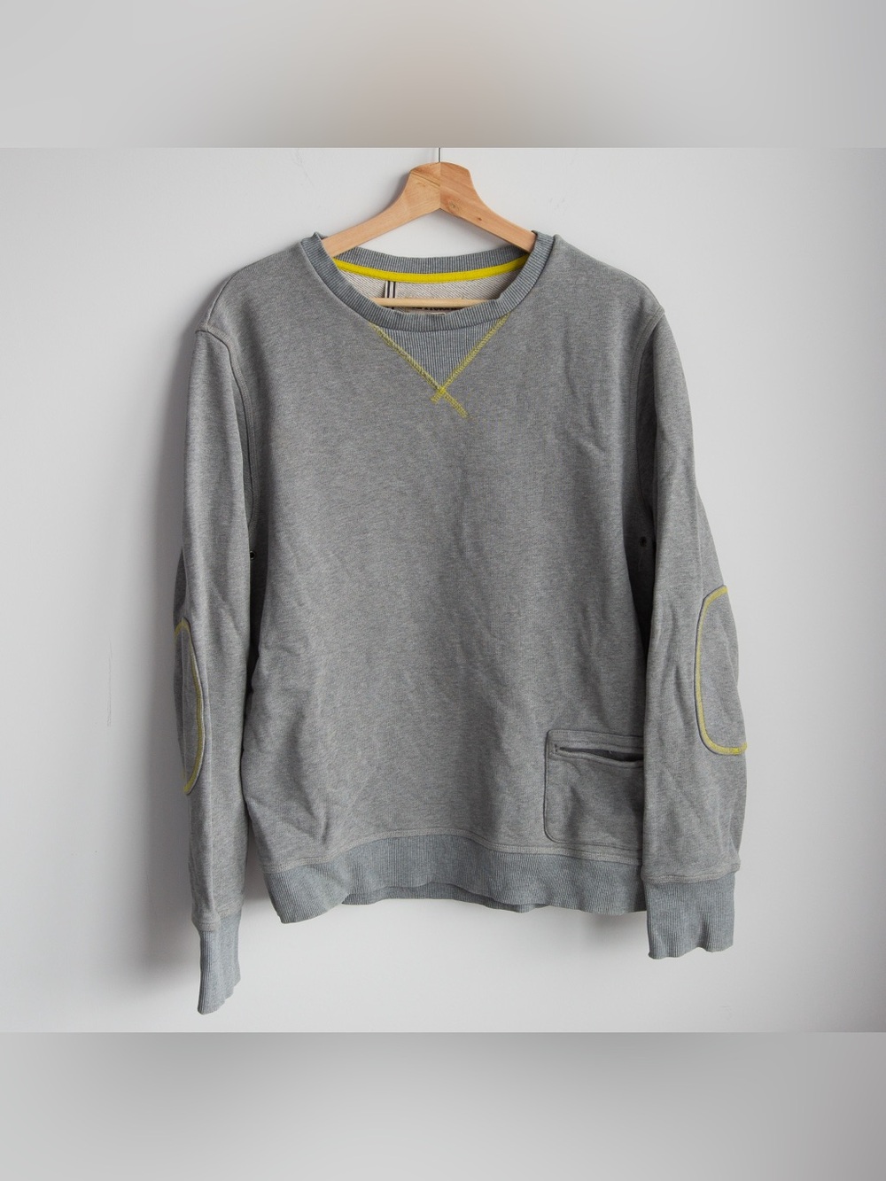 Tretorn Crewneck Sweatshirt Gray Elbow Patch Utility Pocket Size Large